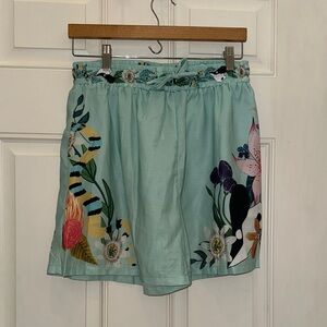 Amazon Perbai Women's Floral Print Shorts - greenish Blue